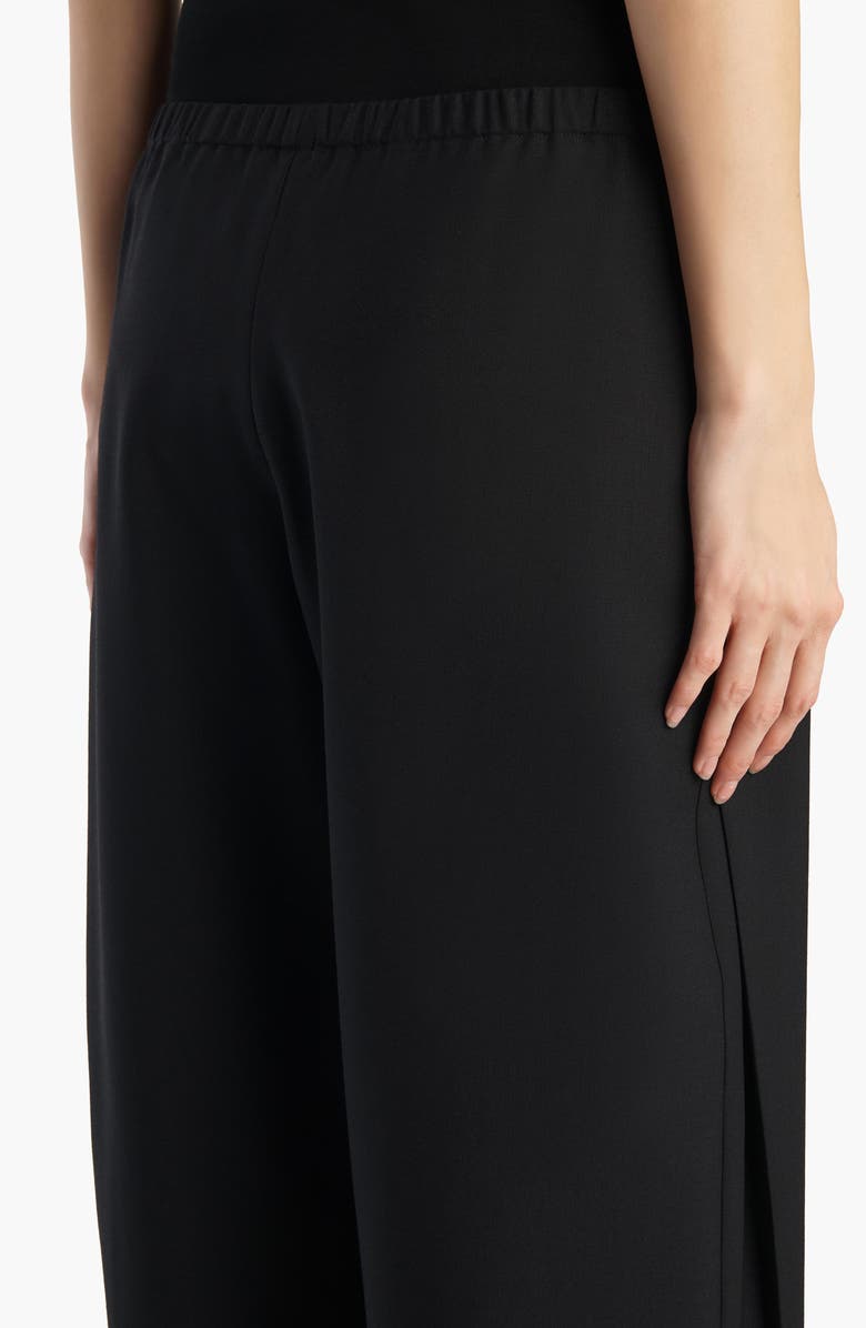 Khaite Roma Rounded Virgin Wool Crop Pants, Alternate, color, Black