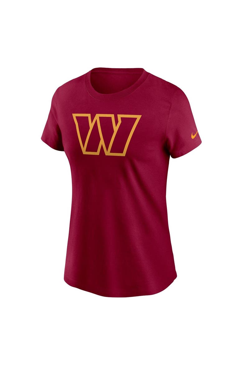 Women's Nike Burgundy Washington Commanders Logo Cotton Essential T-Shirt, Alternate, color, Burgundy