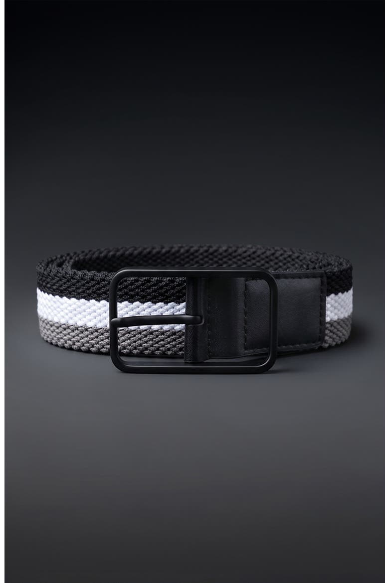 Reversable Stretch Woven Belt, Alternate, color, Tricolor (Black, Gray, White)