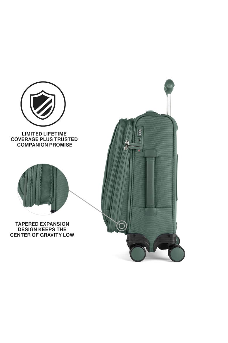 Versapack + Lightweight Softside Expandable 20" Compact Carry On Spinner Luggage, Alternate, color, Desert Sage