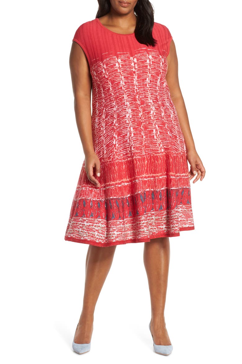 Garden Party Dress, Main, color, COSMO RED