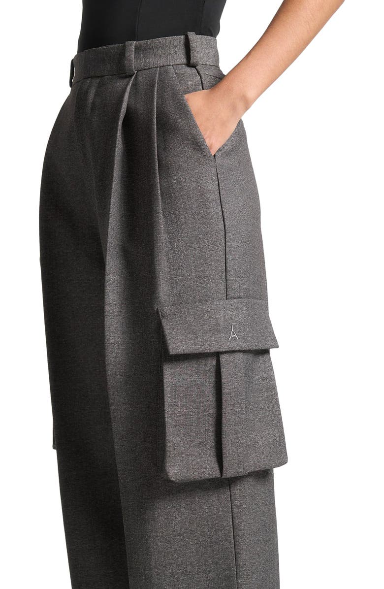 Manière De Voir Danielle Tailored Pleated Cargo Trousers, Alternate, color, Grey Marl