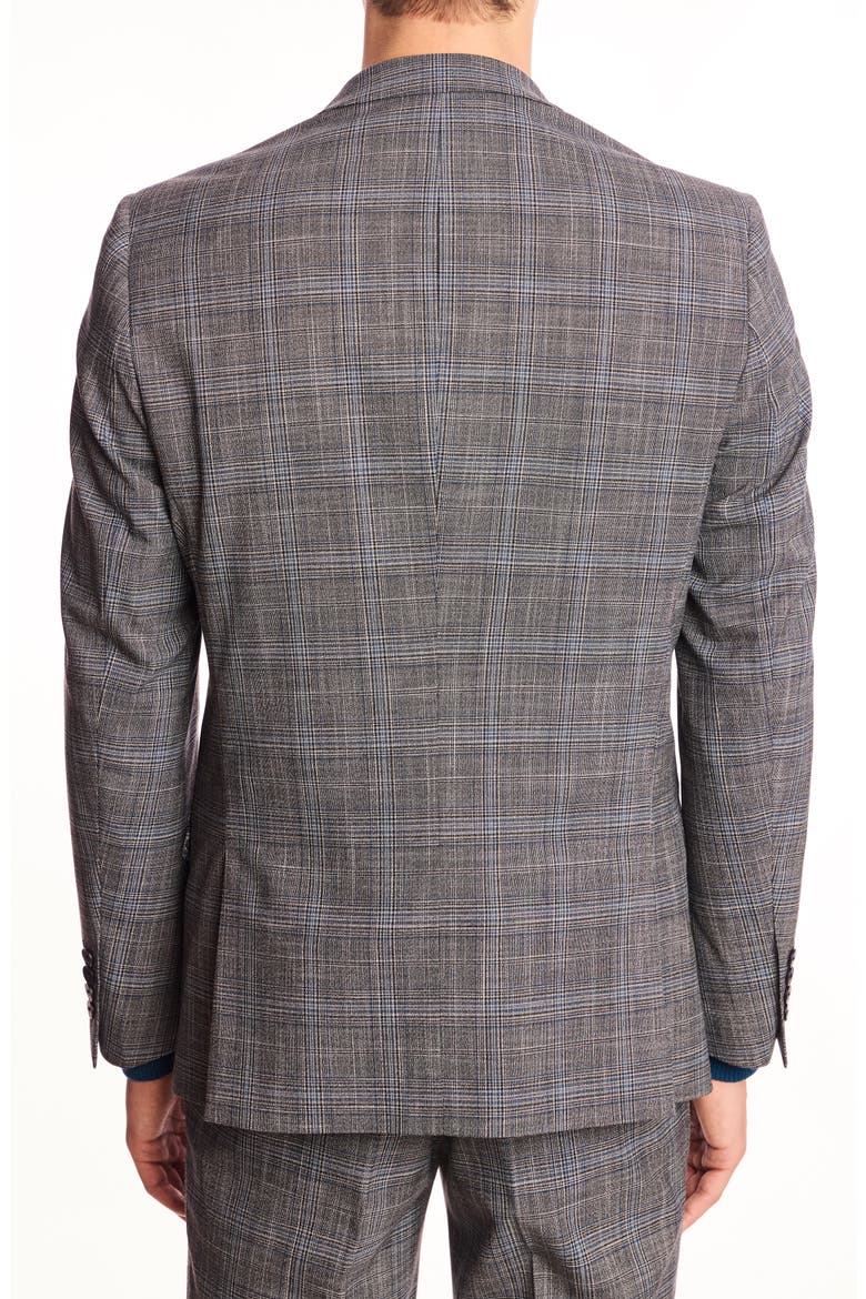 Ashton Slim Fit Gray Plaid Blazer, Alternate, color, BLUE BLACK PLAID