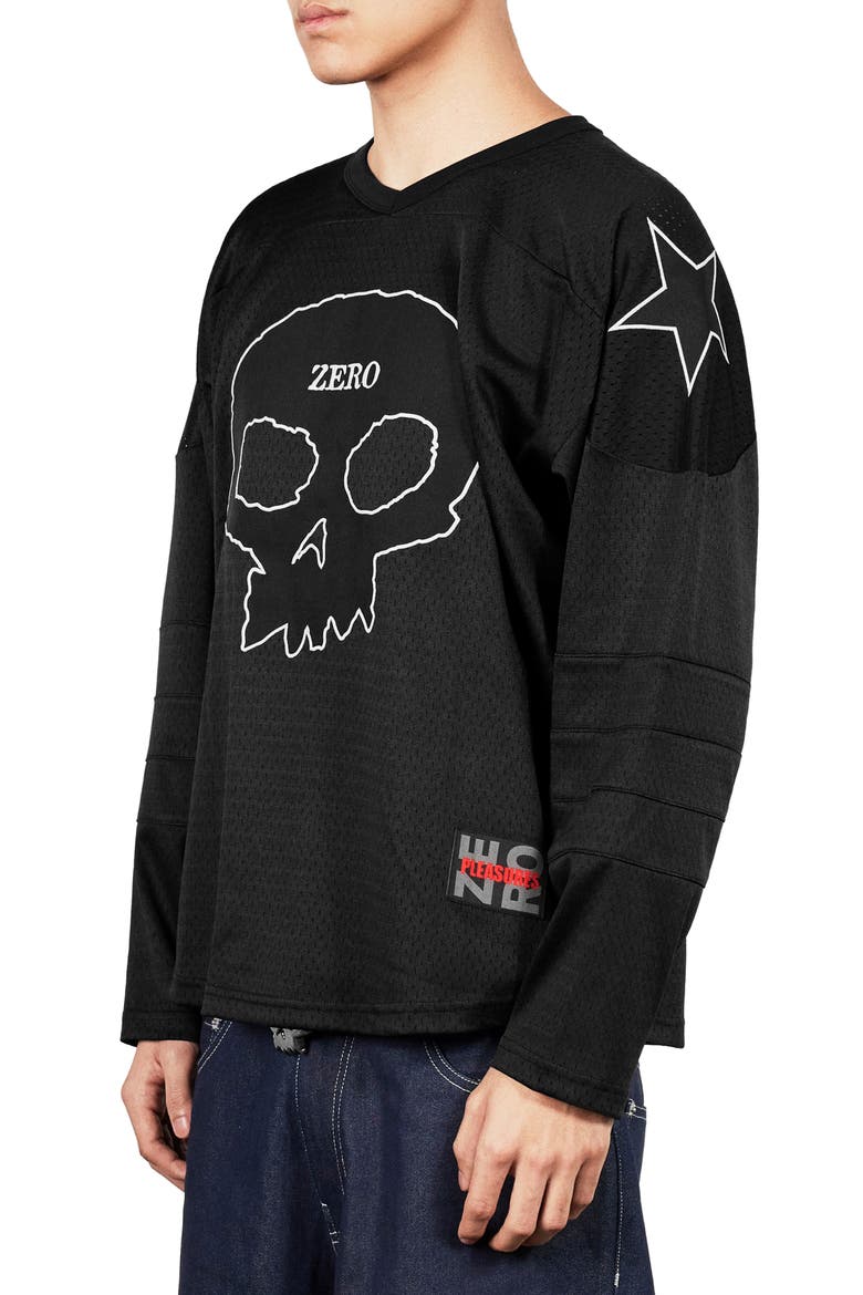 X Zero Skateboards Jamie Mesh Hockey Jersey, Alternate, color, BLACK