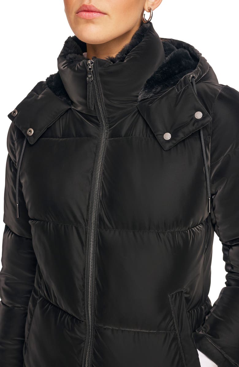 Calvin Klein Faux Fur Lined Hooded Puffer Jacket, Alternate, color, 