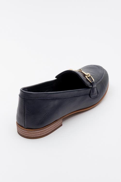 Forever & Always Shoes Rory Leather Bit Loafer In Dark Blue Leather