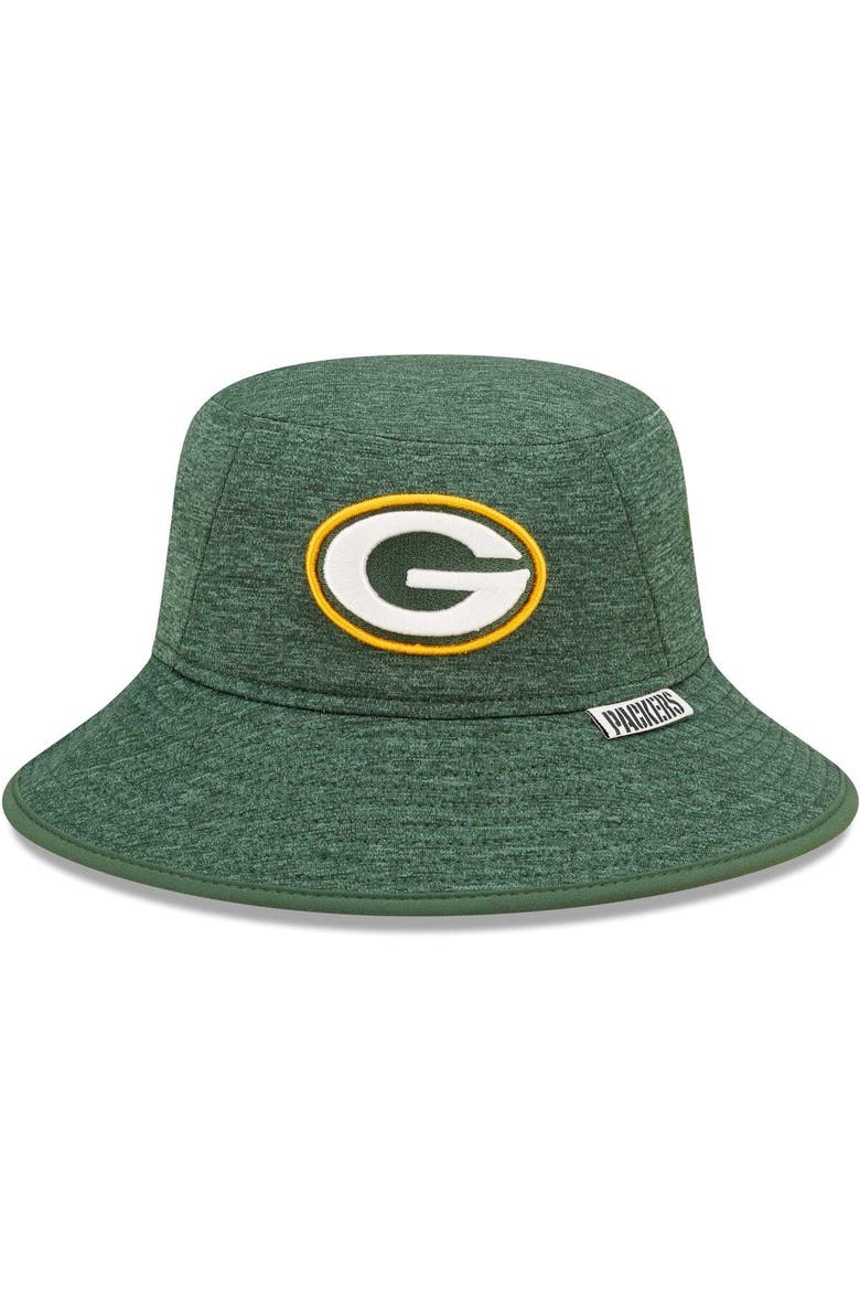 Men's New Era Heather Green Green Bay Packers Bucket Hat, Main, color, Green