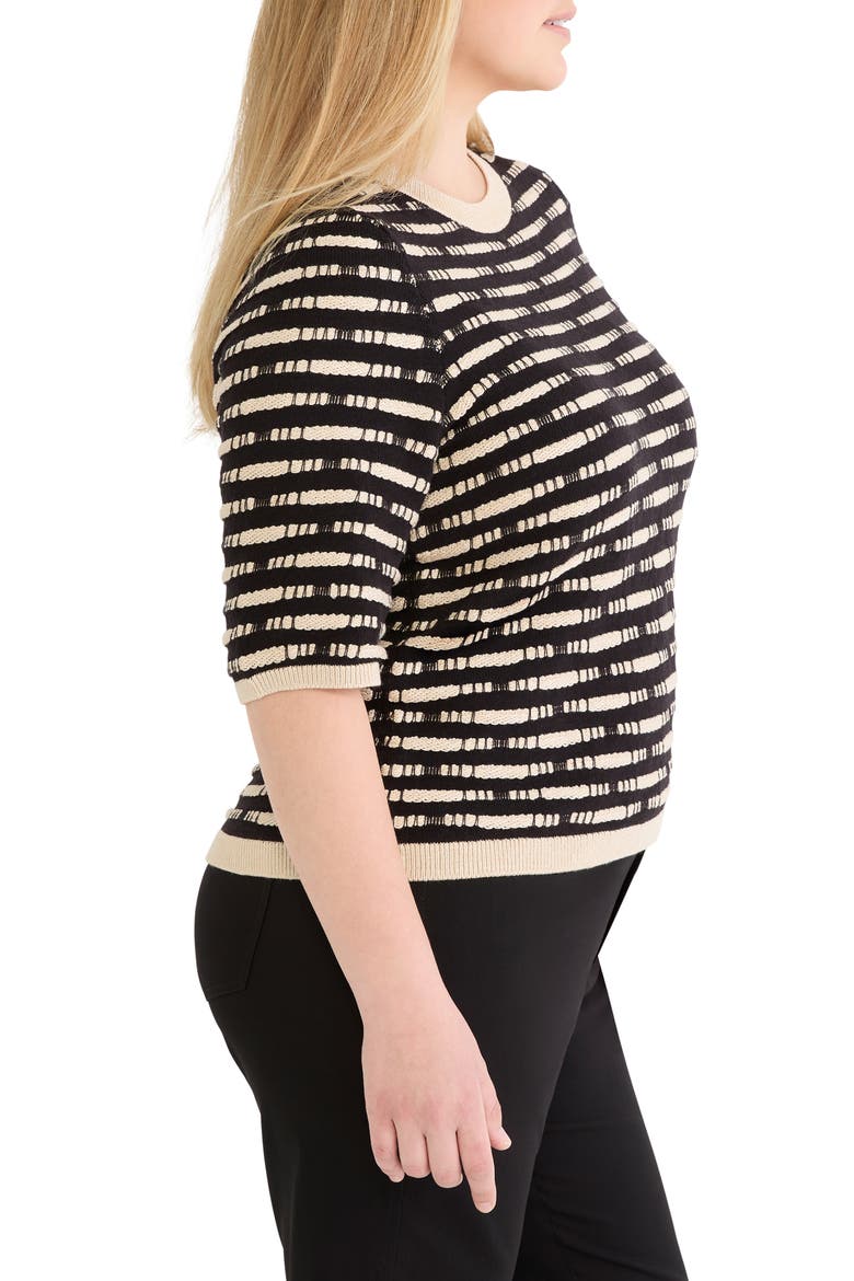 Atelier Short Sleeve Sweater, Alternate, color, BLACK MULTI