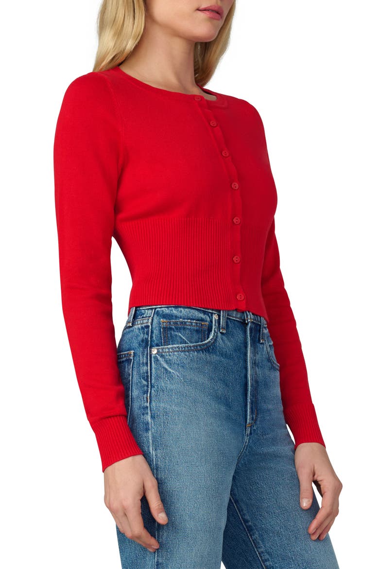 The Shrunken Cardigan, Alternate, color, CHERRY RED