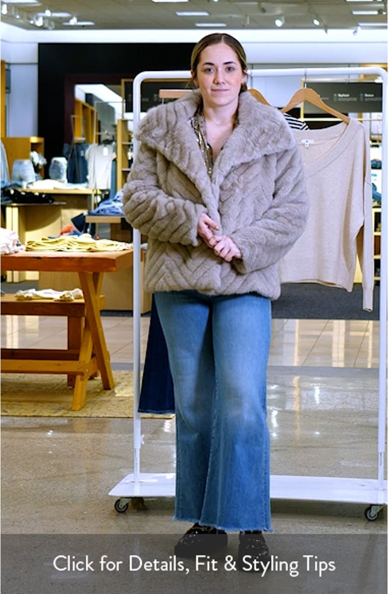 Chevron Quilted Faux Fur Jacket, sales video thumbnail