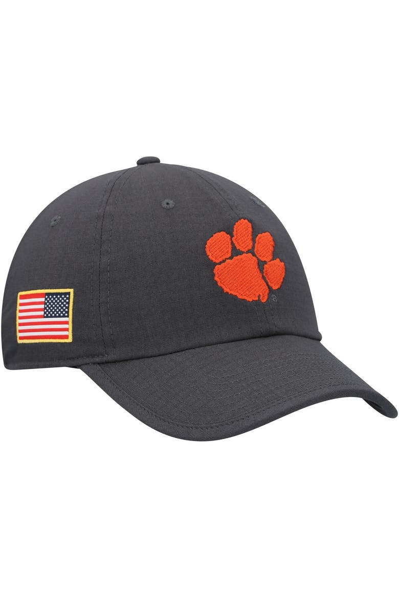 Men's Nike Charcoal Clemson Tigers Veterans Day Tactical Heritage86 Performance Adjustable Hat, Main, color, Charcoal