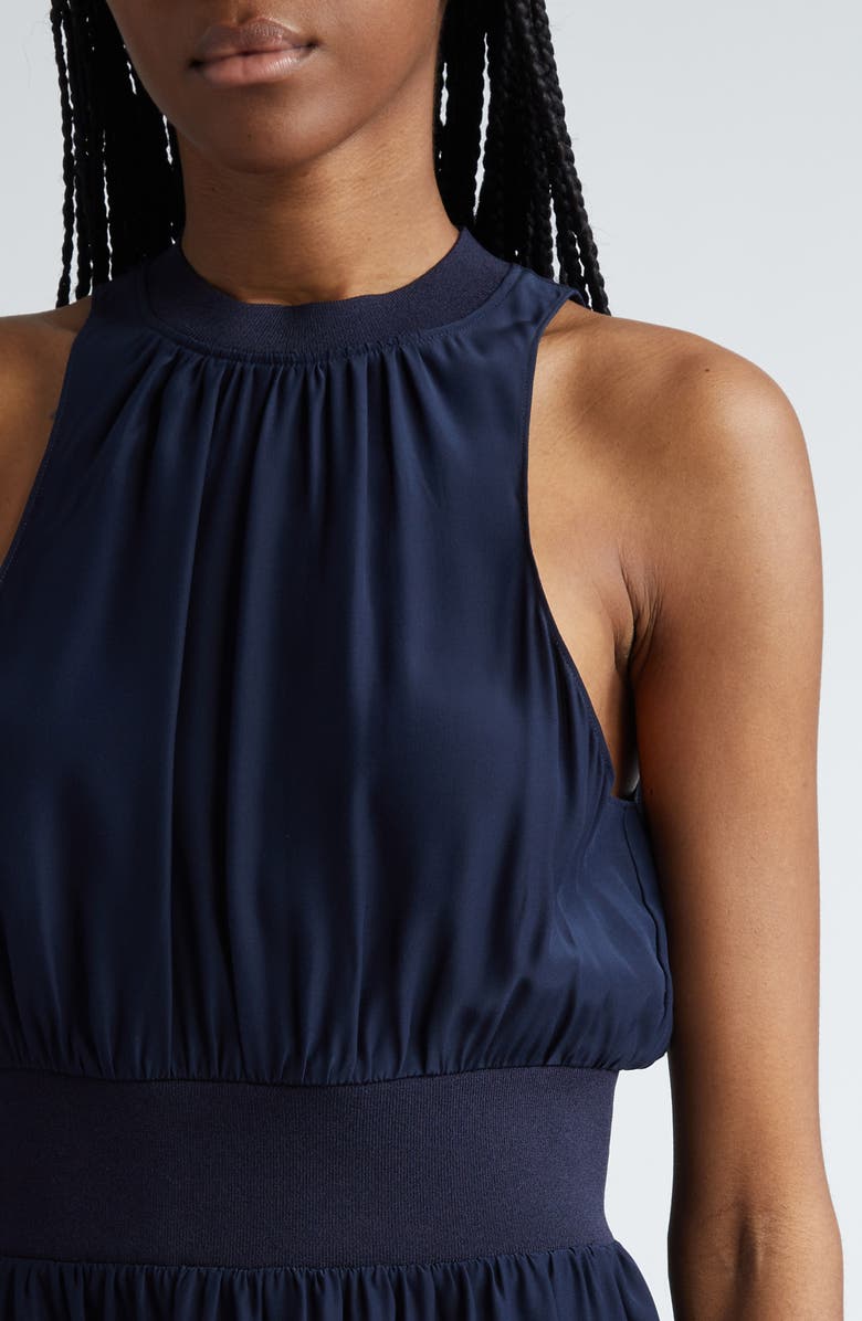 Cinq à Sept Fern Sleeveless Silk Minidress, Alternate, color, Navy