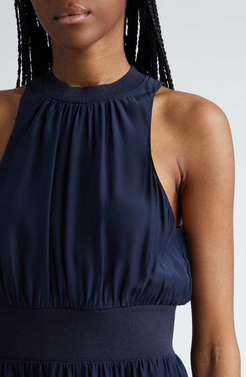 Cinq À Sept Fern Sleeveless Silk Minidress In Navy