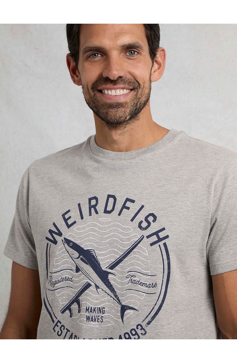 Weird Fish Hudson Front Print Branded T-Shirt, Alternate, color, Grey Marl