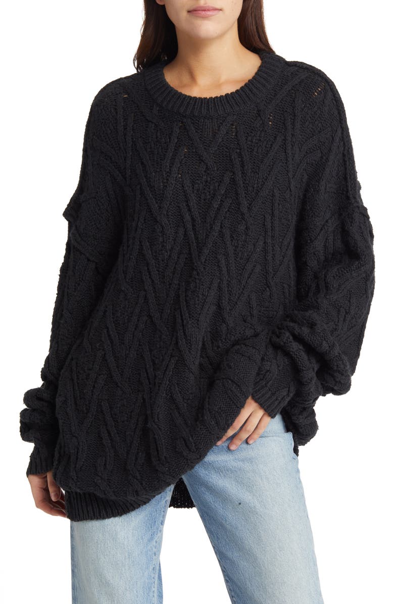 Free People Isla Cable Stitch Tunic Sweater, Main, color,
