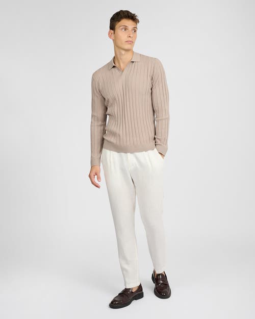 Onia Extra Fine Merino Wool Johnny Collar Polo In Brown