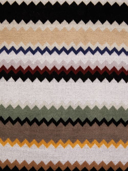 Missoni Home Curt 100x180 Cm Beach Towel In Zigzag Cotton Terry Cloth In Black