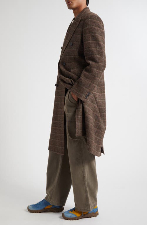Our Legacy Whale Plaid Wool Coat In Brown
