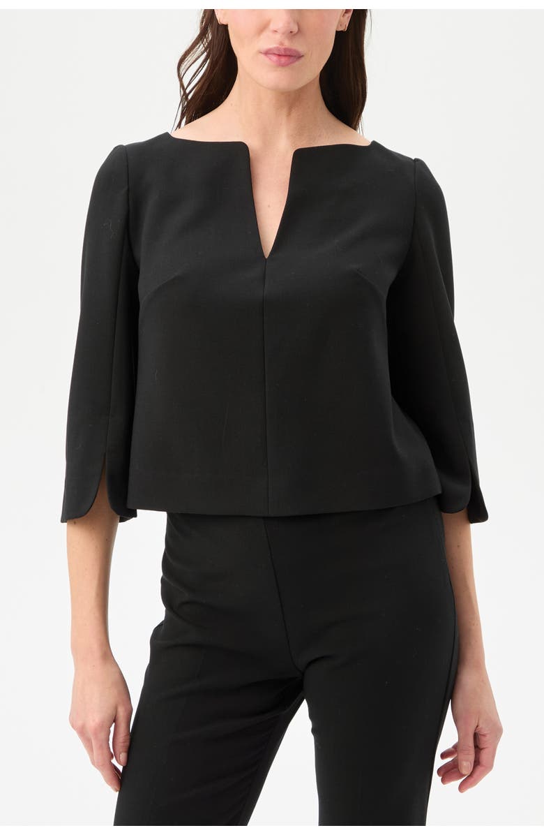 Trina Turk Haddy Boxy Suiting Top, Main, color, Black