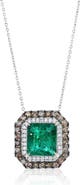 SOUZANA by Suzy Levian 14K Gold 3.44ct Emerald & 0.84cttw Diamond Pendant Necklace