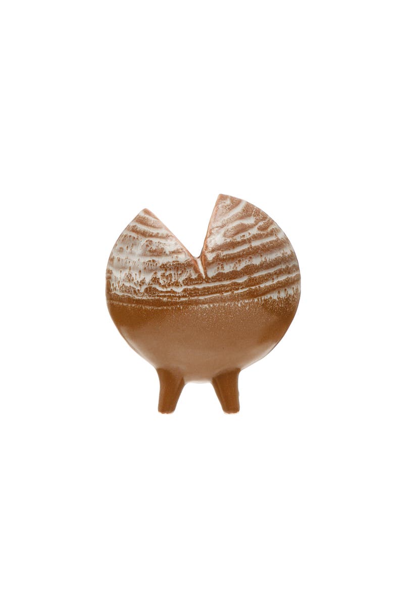 Modern Stoneware Footed Pod Vase, Multicolor, Main, color, Pink