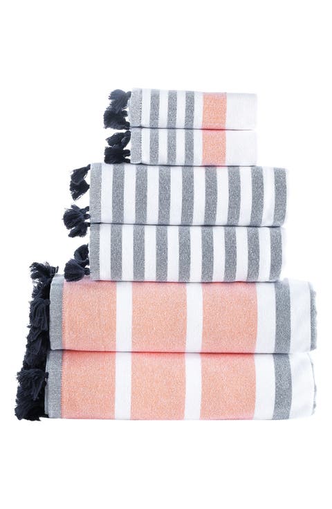 Stripe Turkish Cotton 6-Piece Towel Set