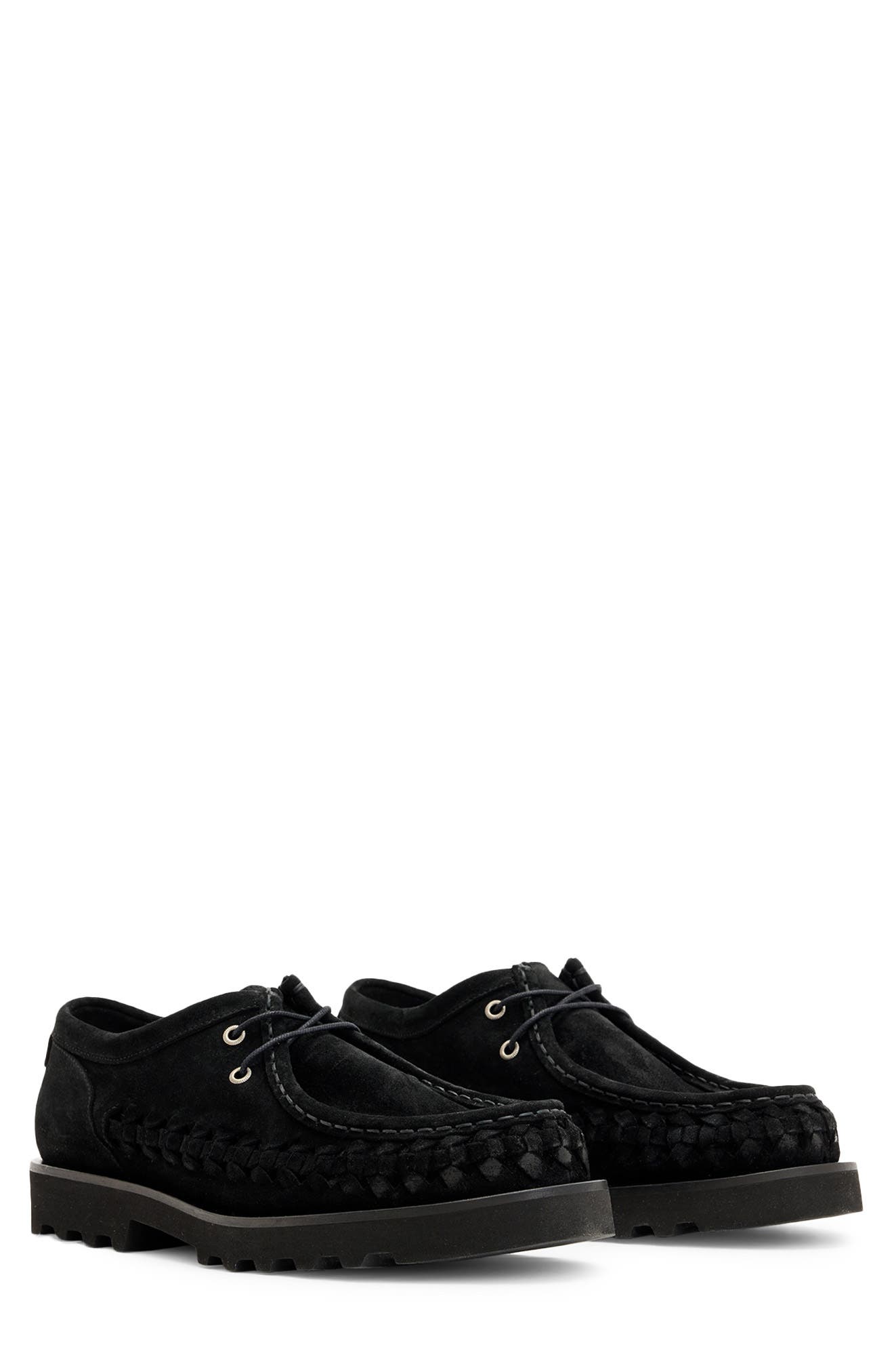 AllSaints Skiff Boat Shoe, Main, color, Black