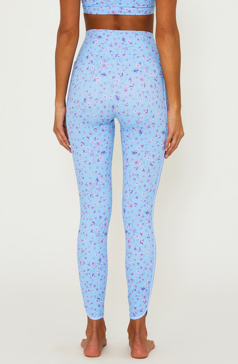 Beach Riot Nella Floral Side Stripe Ankle Leggings, Alternate, color, 