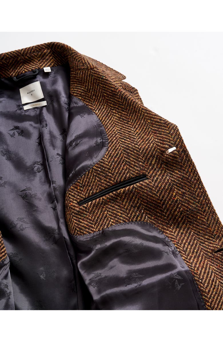 Billy Reid Astor Wool Herringbone Coat, Alternate, color, Dark Brown Herringbone