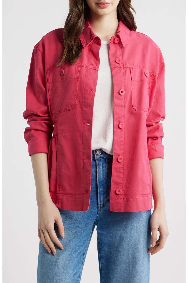 Relaxed Tie Waist Shacket, Main, color, DIVA PINK