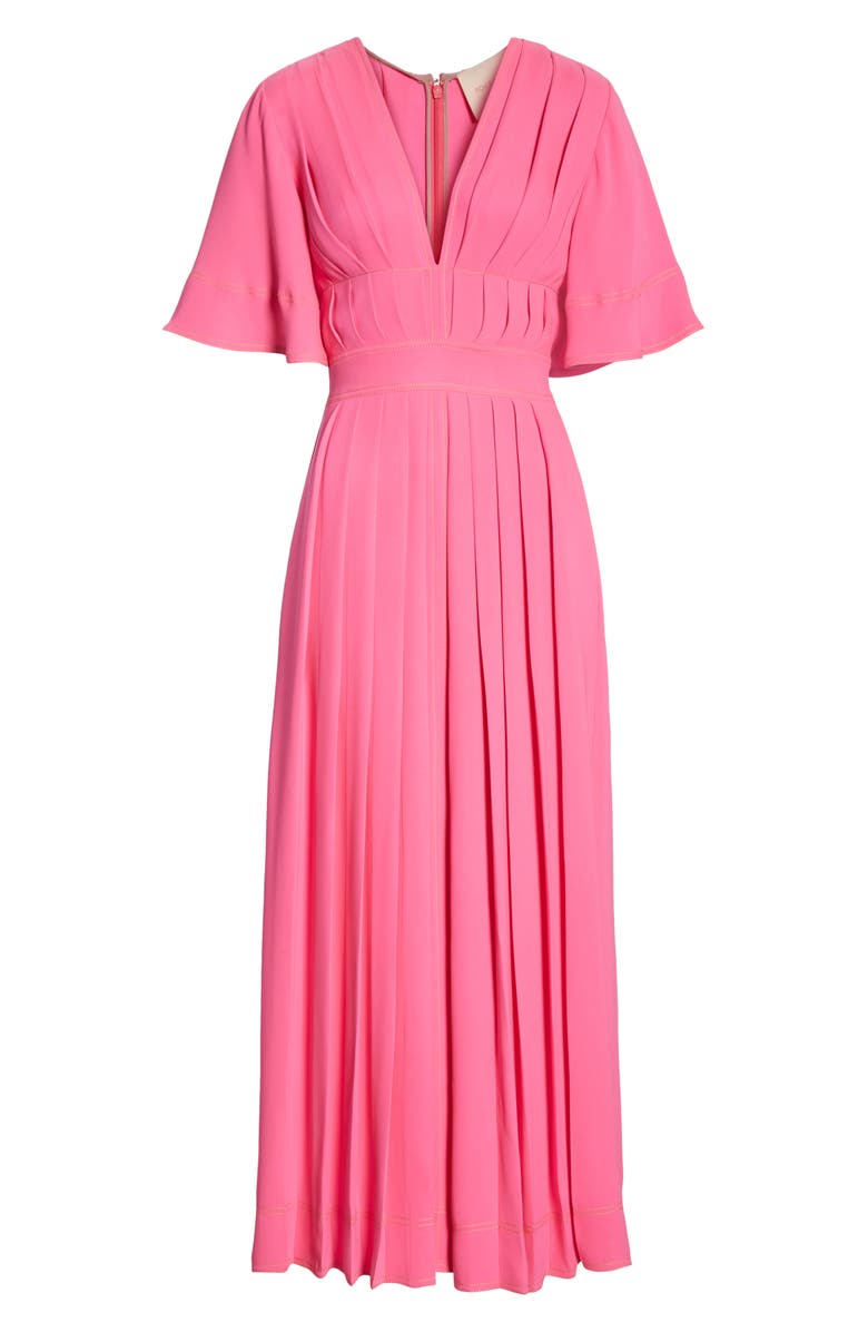 Roksanda Pleated Silk Georgette Midi Dress, Alternate, color, 