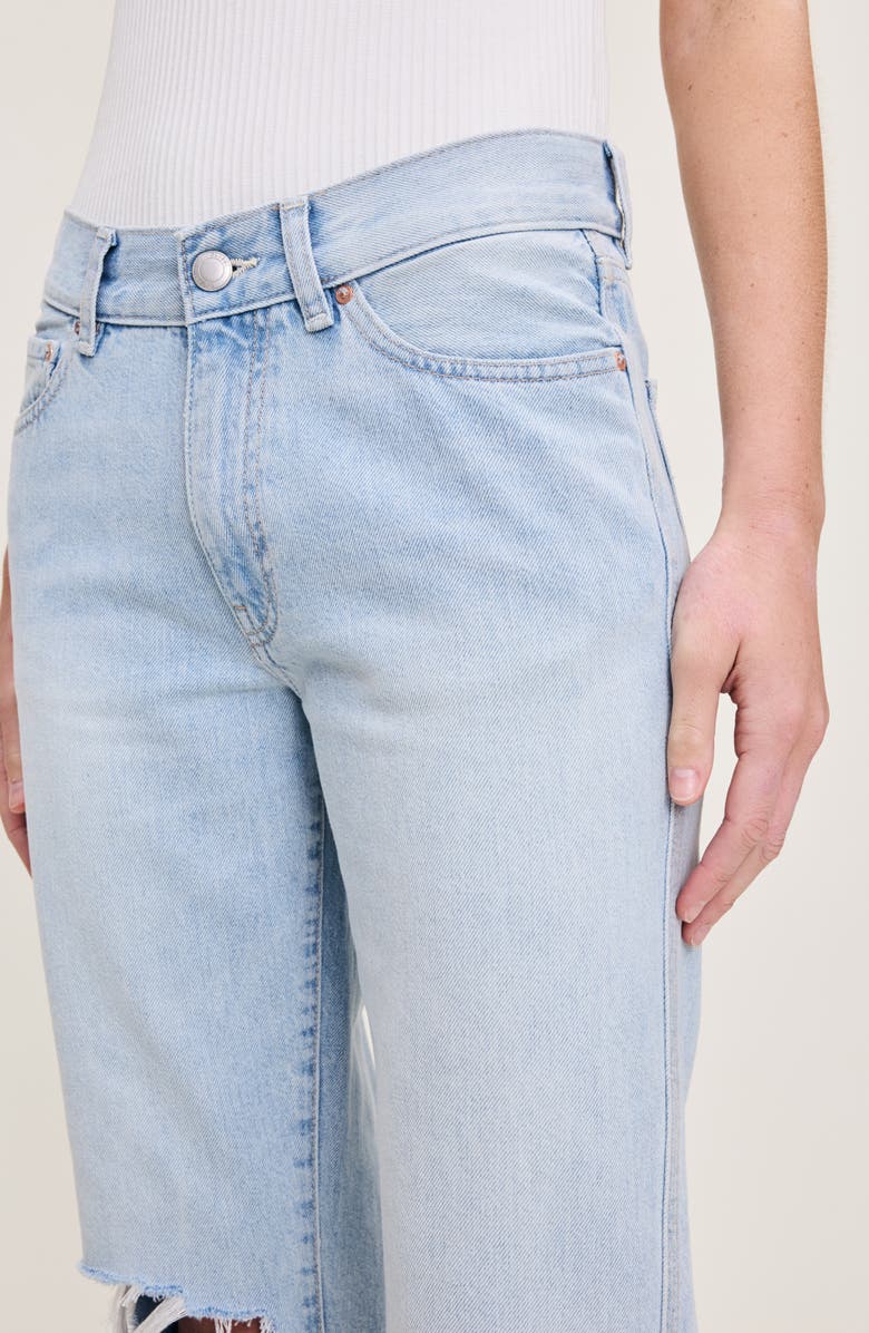 DL1961 Romie Ripped Mid Rise Straight Leg Jeans, Alternate, color, 