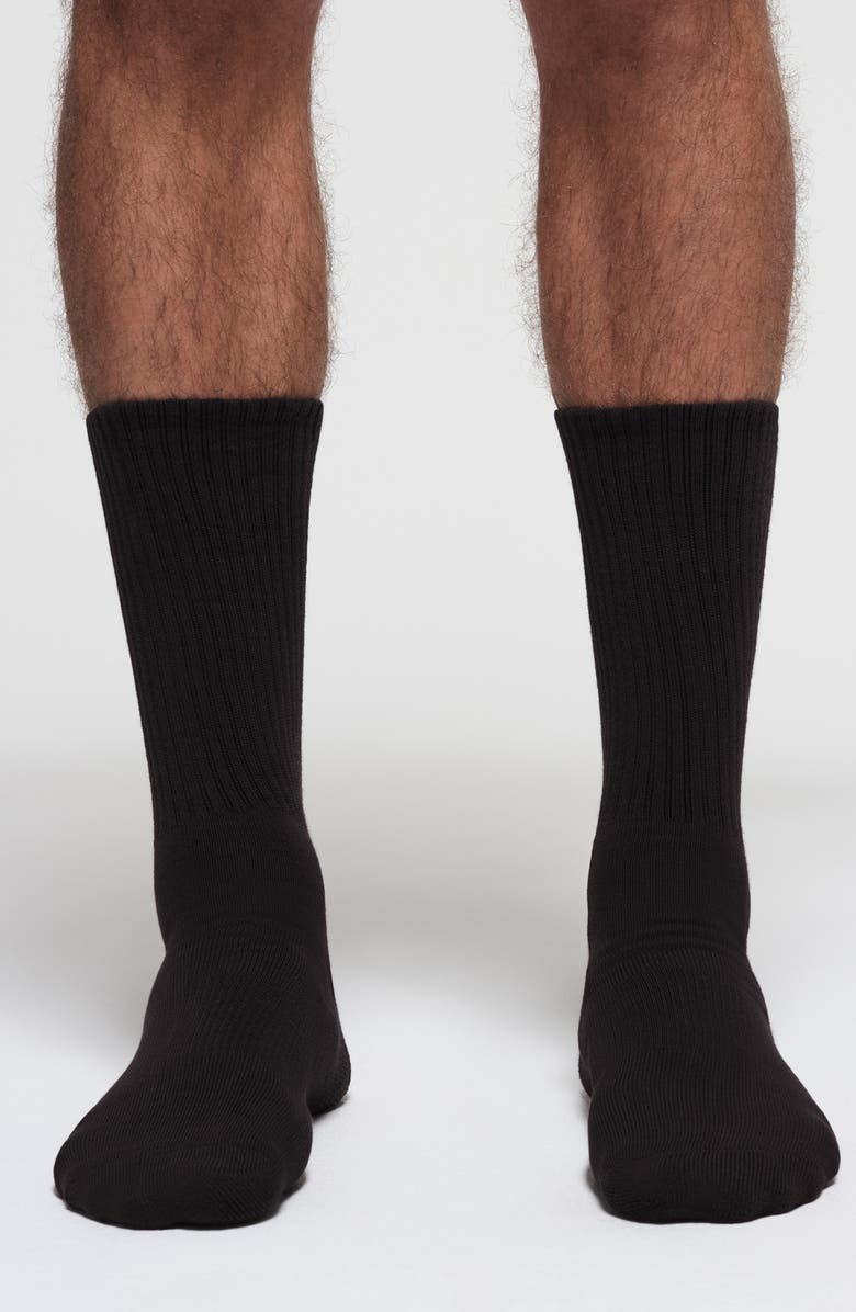 SKIMS 3-Pack Tube Crew Socks, Alternate, color, Onyx