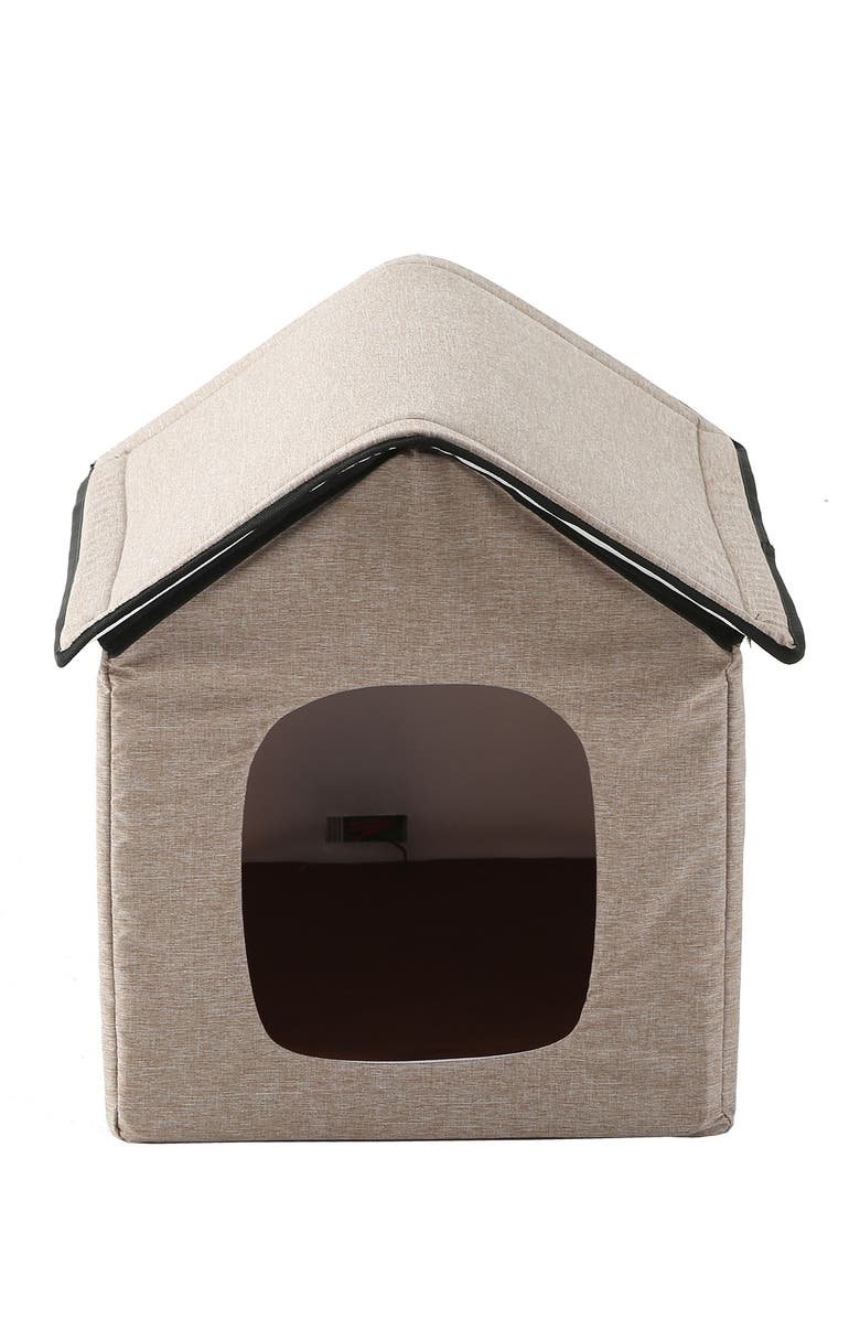 PET LIFE "Hush Puppy" Electronic Heating and Cooling Smart Collapsible Pet House - Small, Alternate, color,