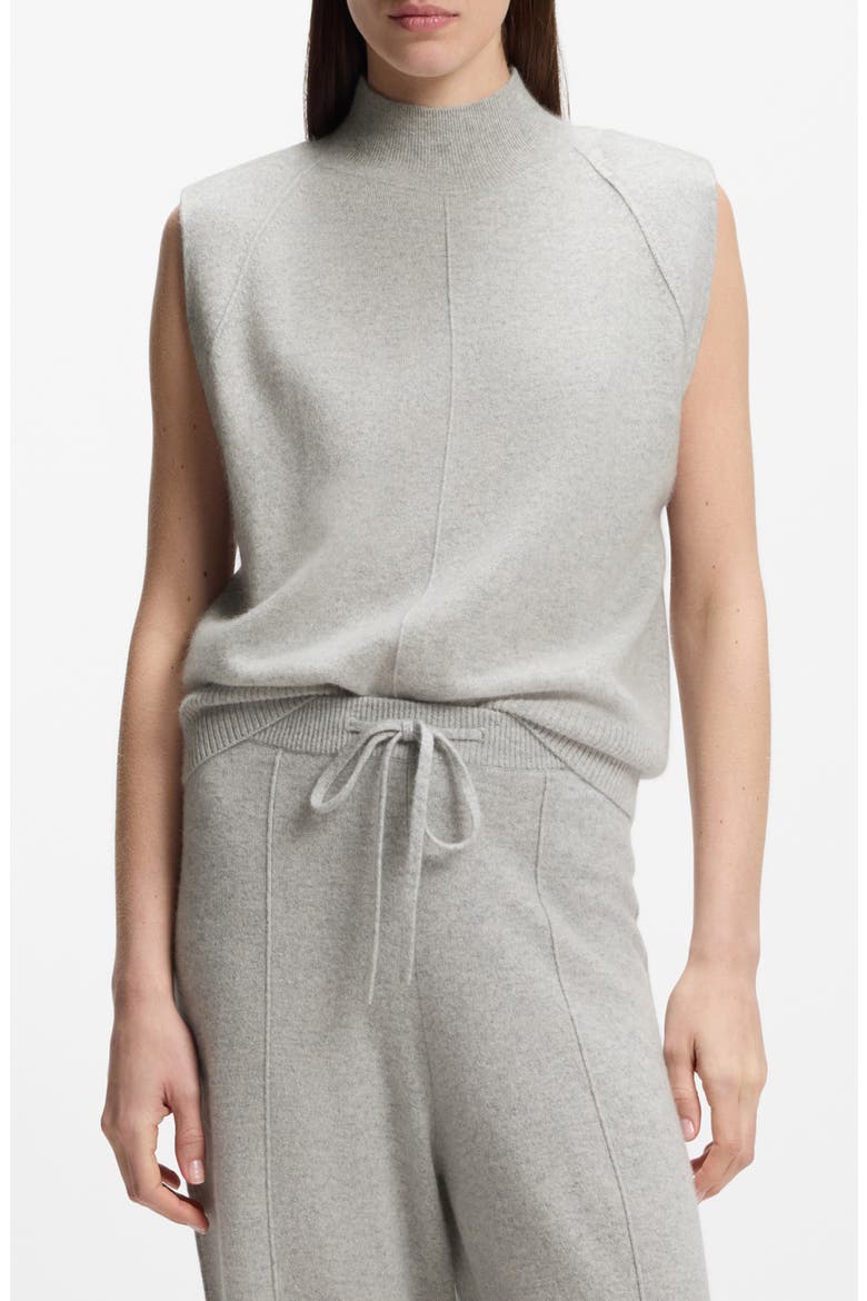 Futrani Cashmere Mock Neck Sleeveless Sweater, Main, color, PEBBLE MELANGE