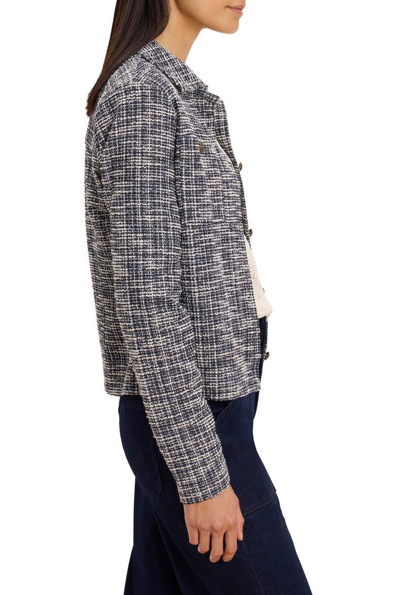 Nightfall Metallic Crop Tweed Jacket, Alternate, color, INDIGO MIX