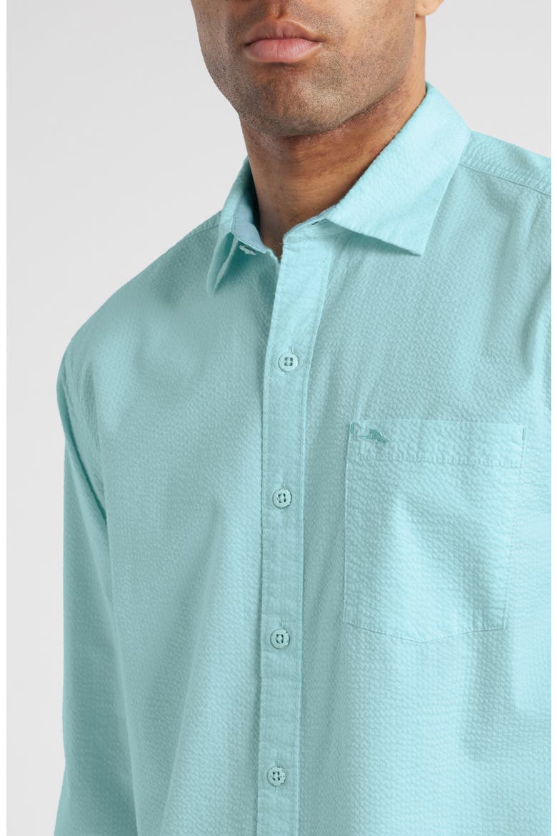 Nova Wave Stretch Cotton Button-Up Shirt, Alternate, color, AQUARIUS