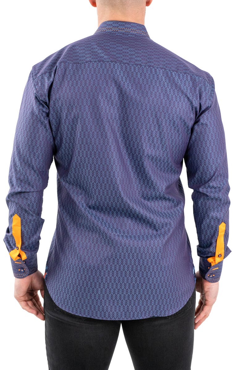 Maceoo Einstein Jacqpique Button-Up Shirt, Alternate, color, Purple
