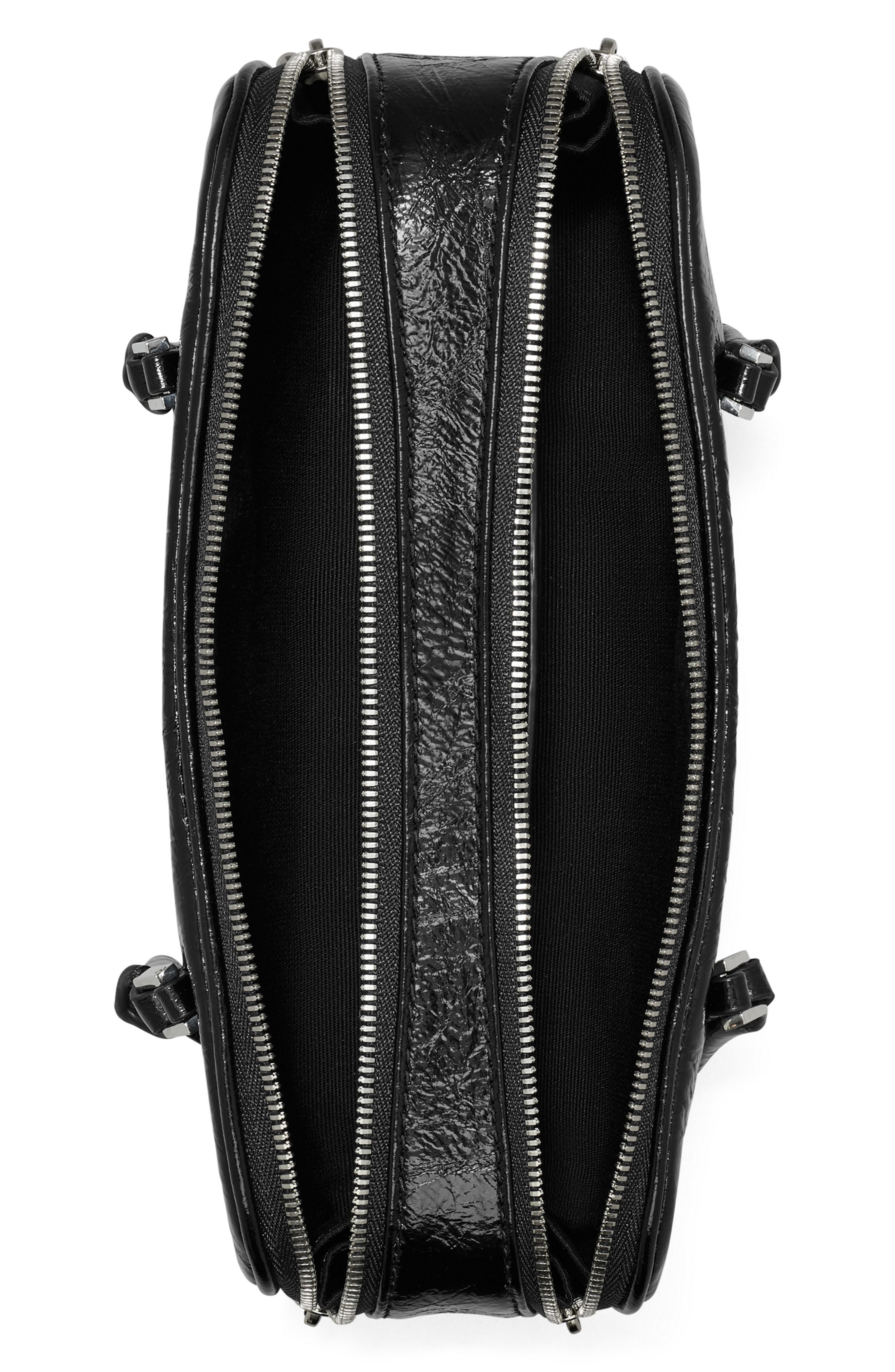 Tory Burch Micro Marshmallow T Monogram Crinkle Leather Satchel, Alternate, color, 