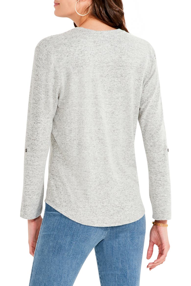Sweet Dreams Roll Sleeve Button-Up Shirt, Alternate, color, GREY MIX