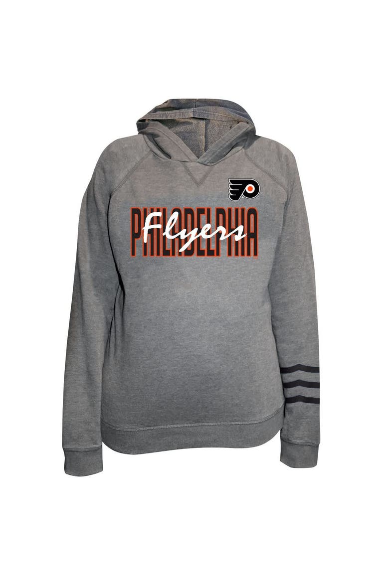 Women's Fanatics Heather Gray Philadelphia Flyers Plus Size Lightweight Fleece Raglan Pullover Hoodie, Alternate, color, Heather Gray