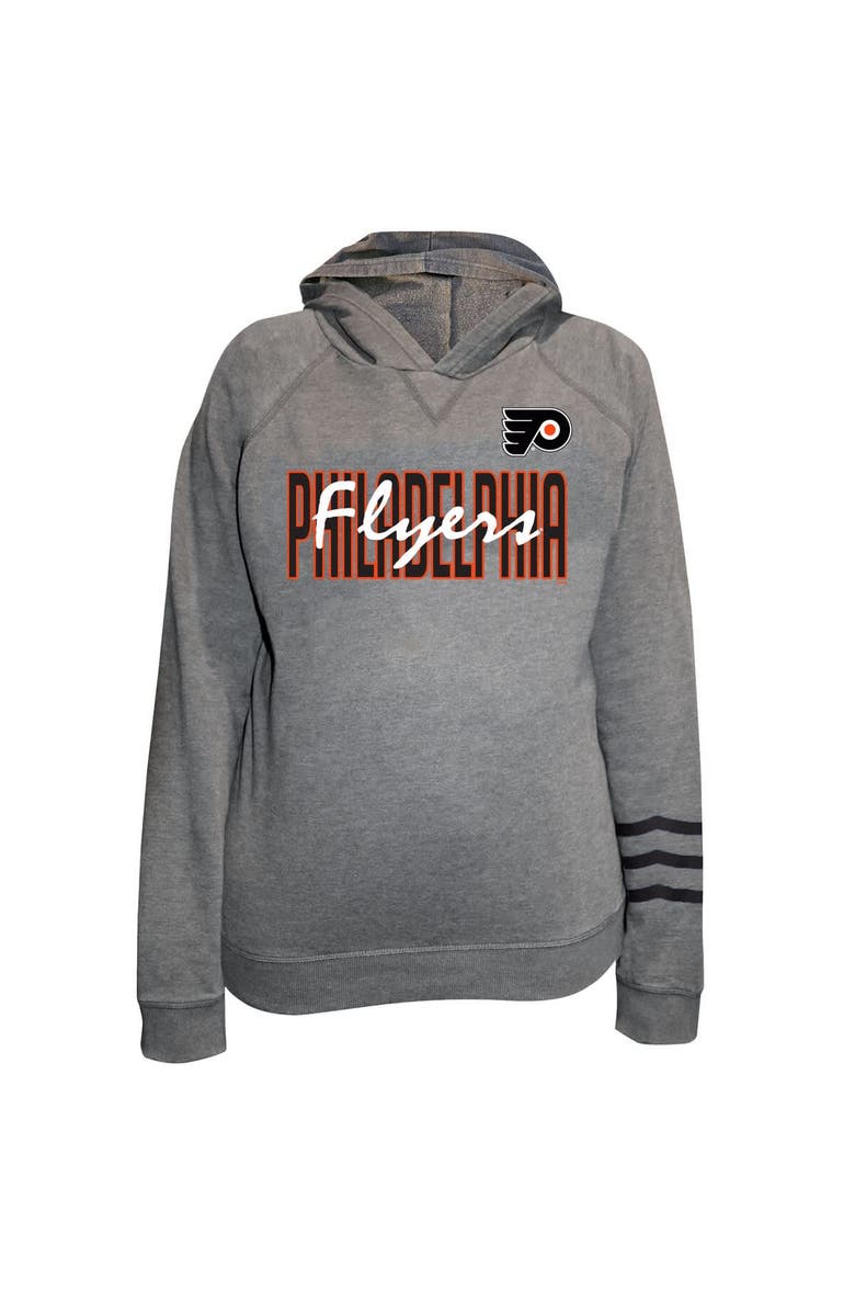 FANATICS Women's Fanatics Heather Gray Philadelphia Flyers Plus Size Lightweight Fleece Raglan Pullover Hoodie, Alternate, color, Heather Gray