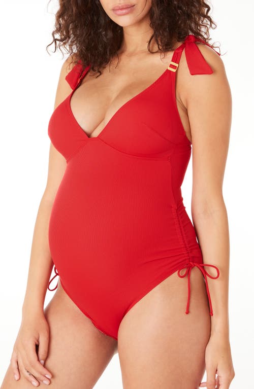 Cache Coeur Porto vecchio maternity swimsuit in Red 
