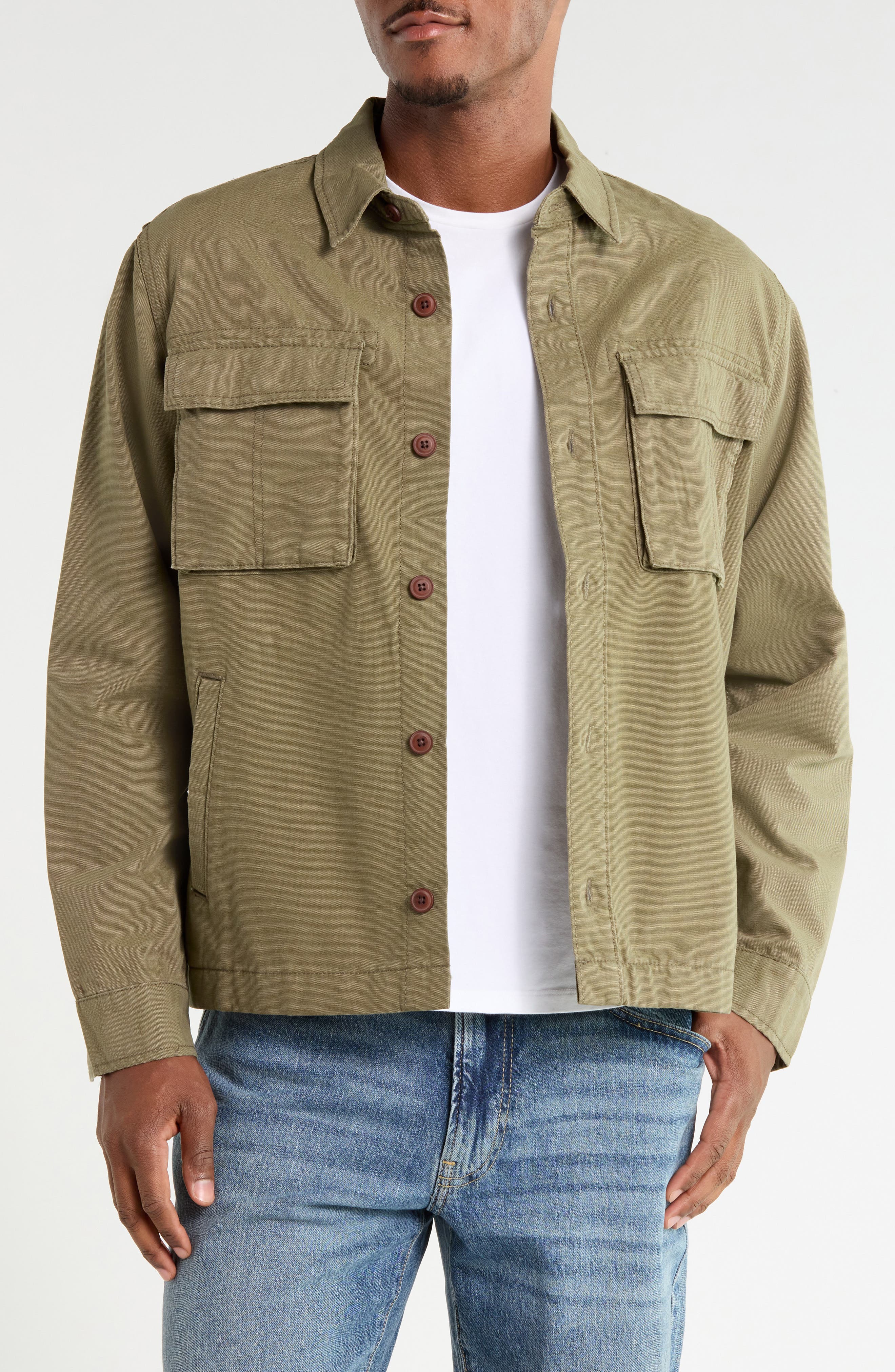 Utility Cotton Canvas Overshirt