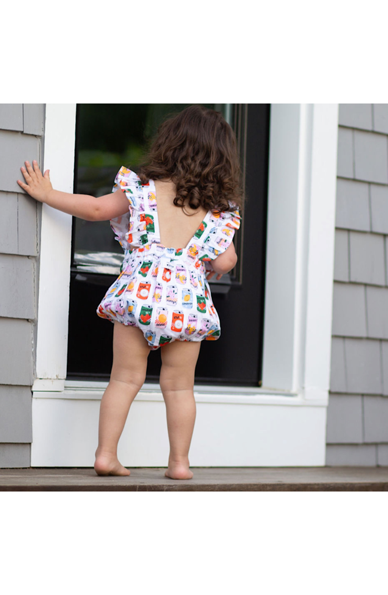 WORTHY THREADS Ruffle Sleeve Bubble Romper, Alternate, color, Soda Pop