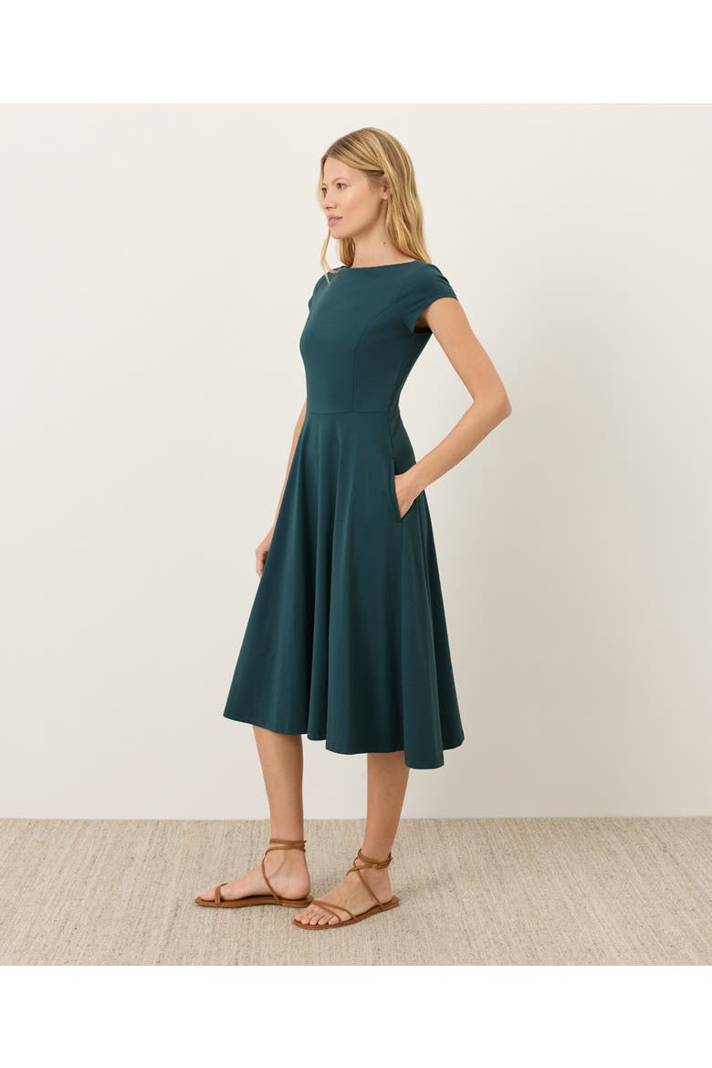 Fit & Flare Ballet Dress Made with Organic Cotton, Alternate, color, Deep Aqua