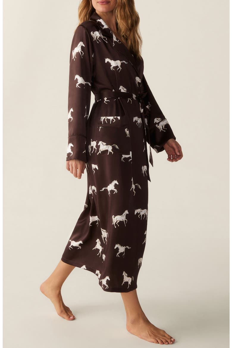 Highgrove Silk Robe, Alternate, color, BROWN