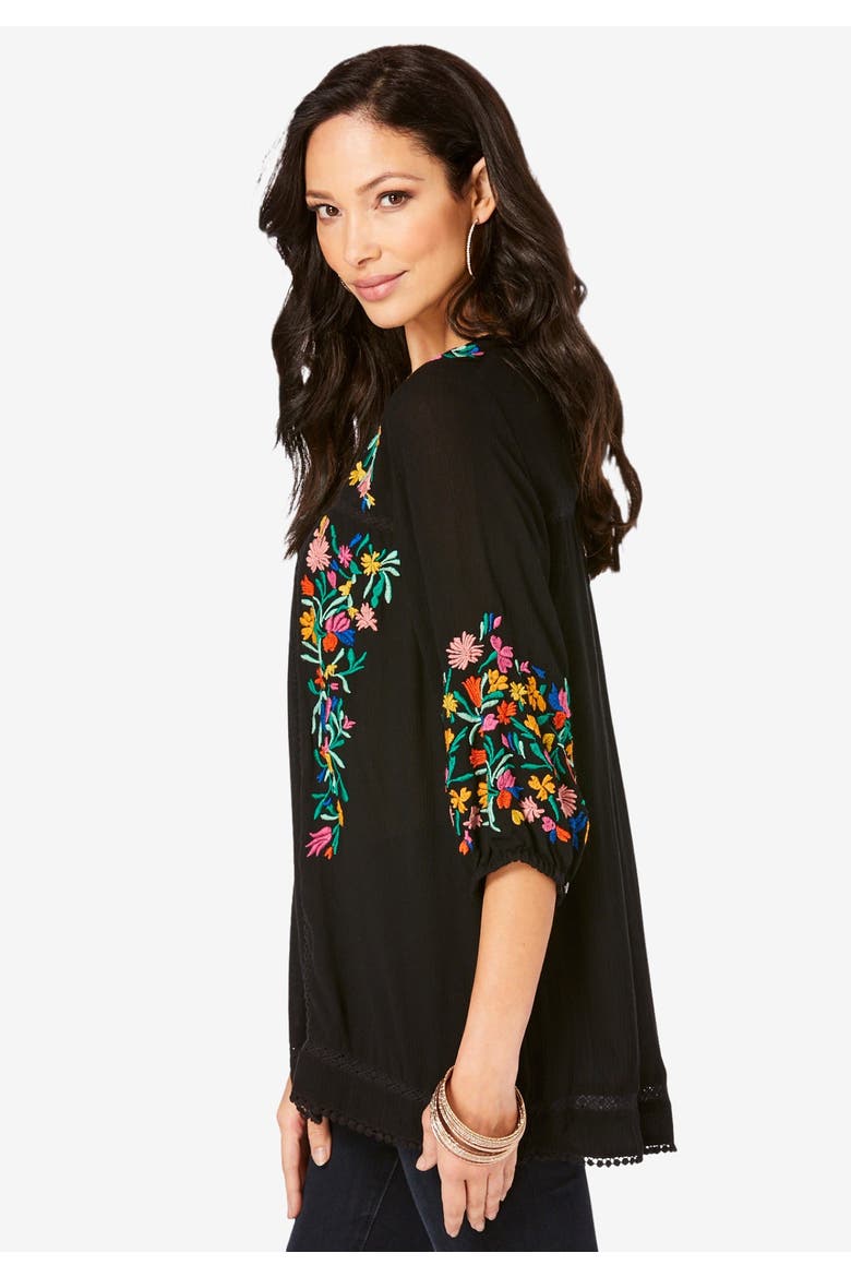 Boho Floral Tunic, Alternate, color, IVORY BOHO FLORAL