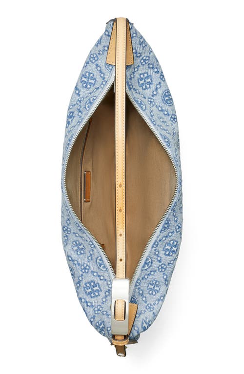 Tory Burch T Monogram Denim Balloon Bag In Blue