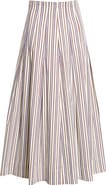 Lela Rose Stripe Full Cotton Skirt
